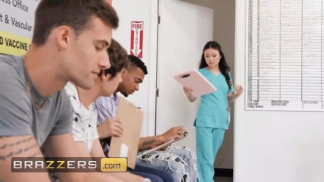 Lulu Chu Double Takes On Mazee & Alex Simultaneously & Uses Her Expertise To Take Their Milk Out - BRAZZERS
